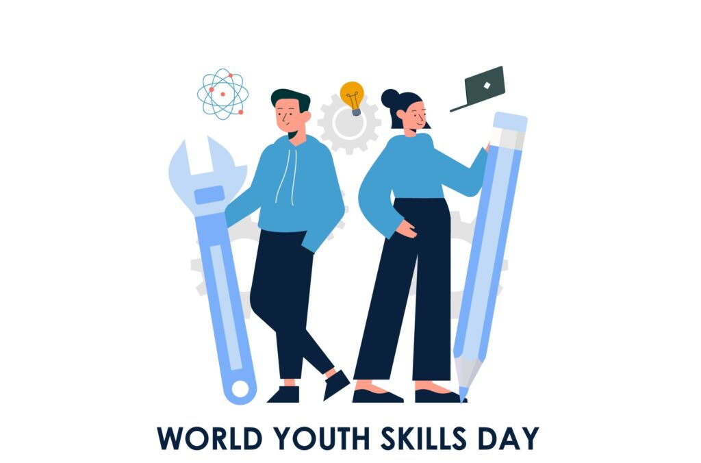 World,youth,skills,day,concept,illustration