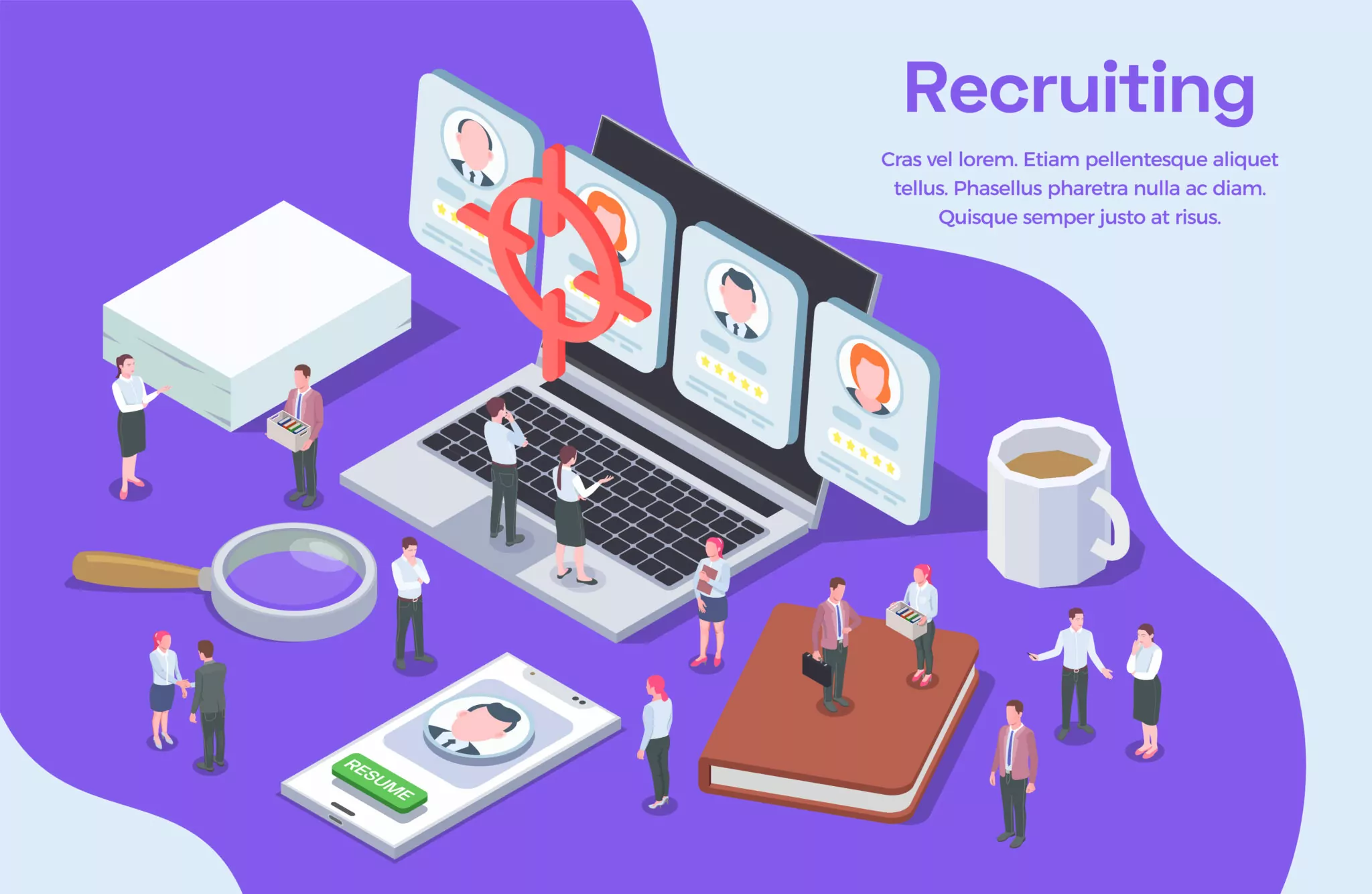 Human Resources Isometric Composition