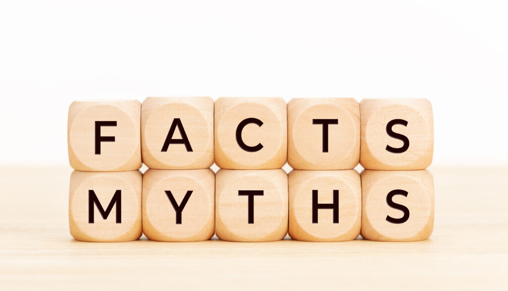 Facts Myths Concept. Wooden Blocks With Text On Table