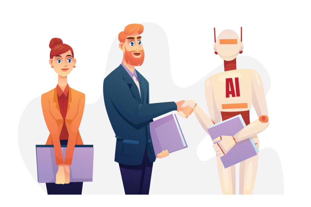 Businessman And Robot Handshake For Deal And Contract Business P