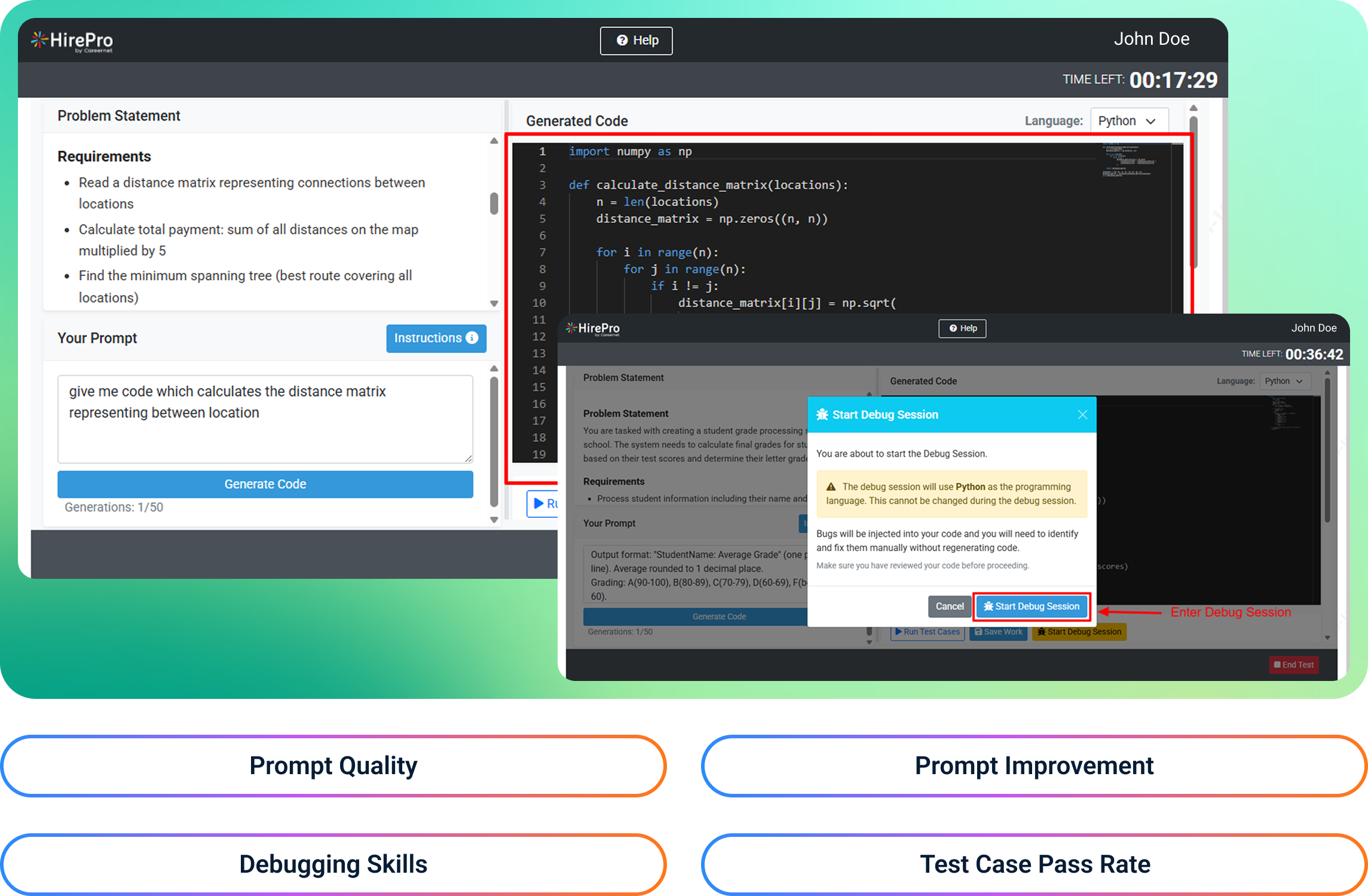 AI-assisted Coding Assessment Interface