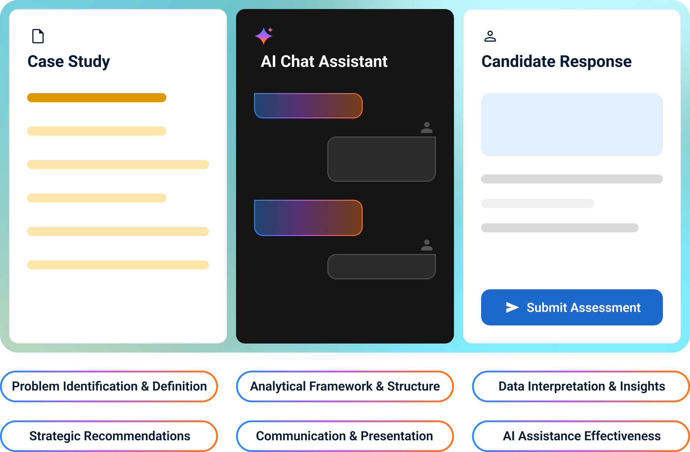 AI-assisted Case Study Assessment Interface